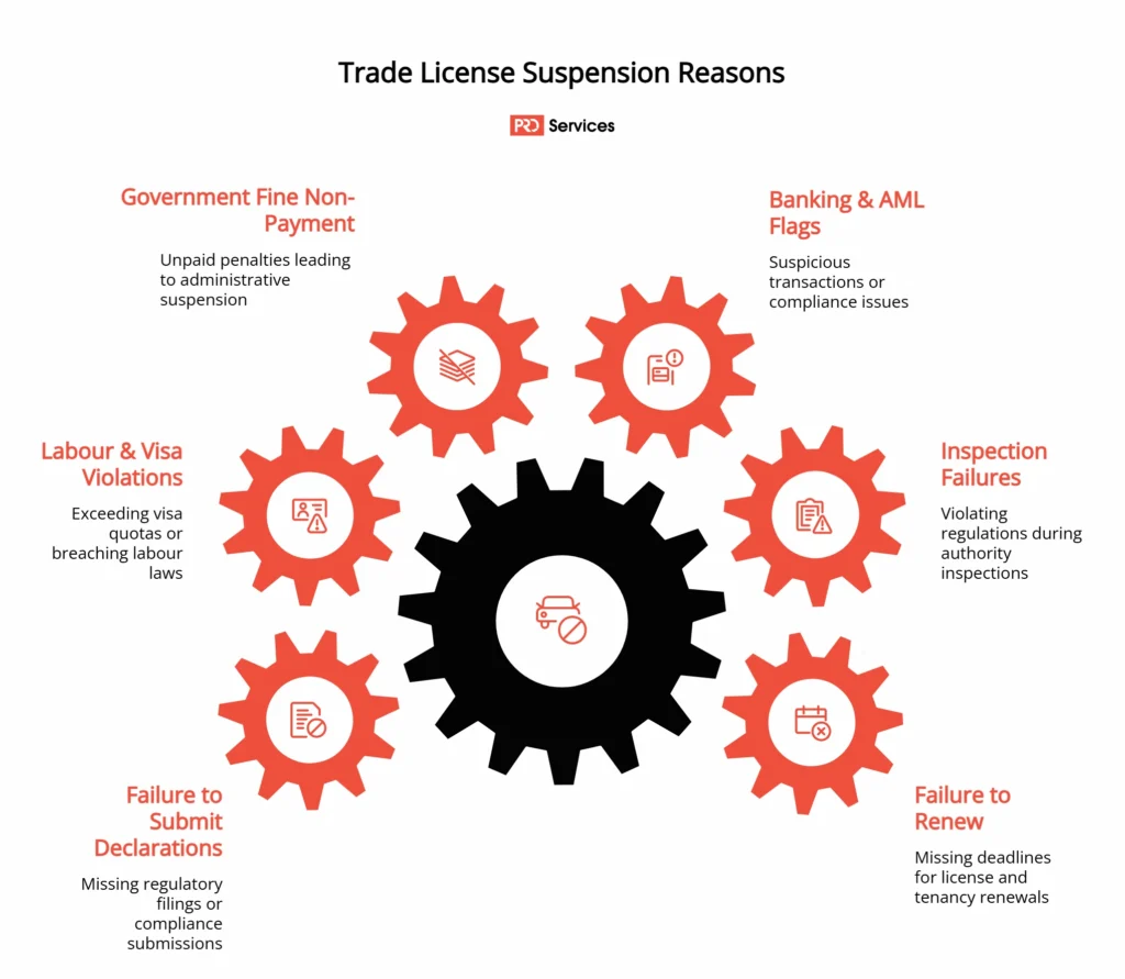 Trade License Suspension Reasons UAE